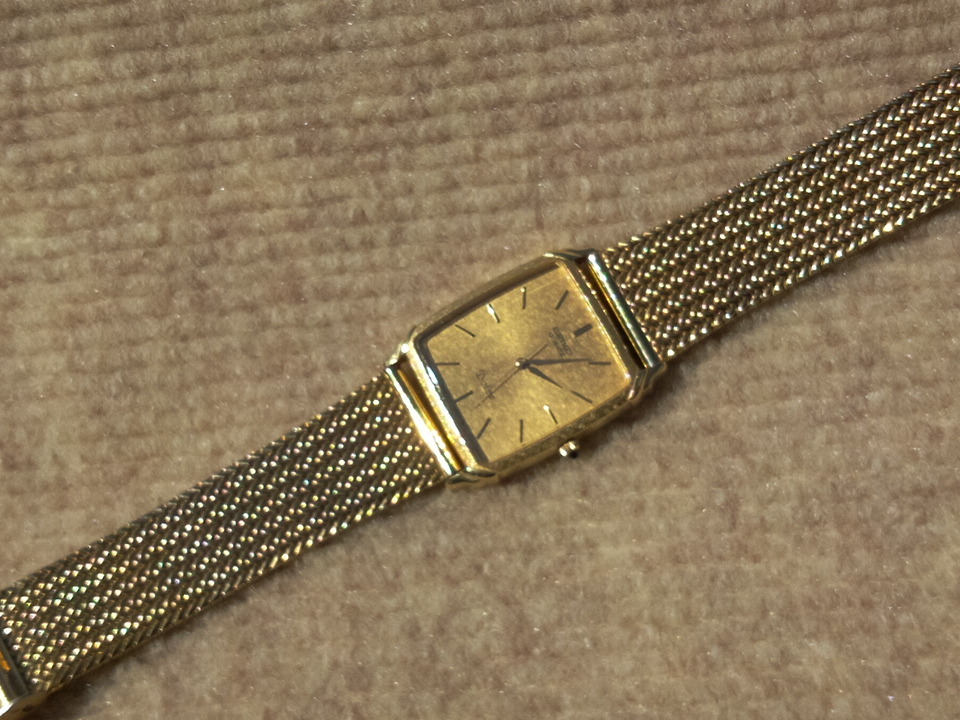 美品 セイコー ドルチェ 14K×SS クォーツ メンズ 14金ケース 腕時計
