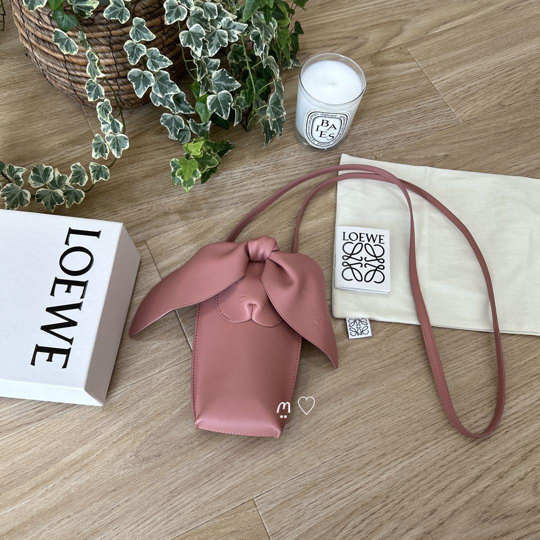 送料無料 LOEWE ロエベ バニーポケット ピーチブルーム ショルダー