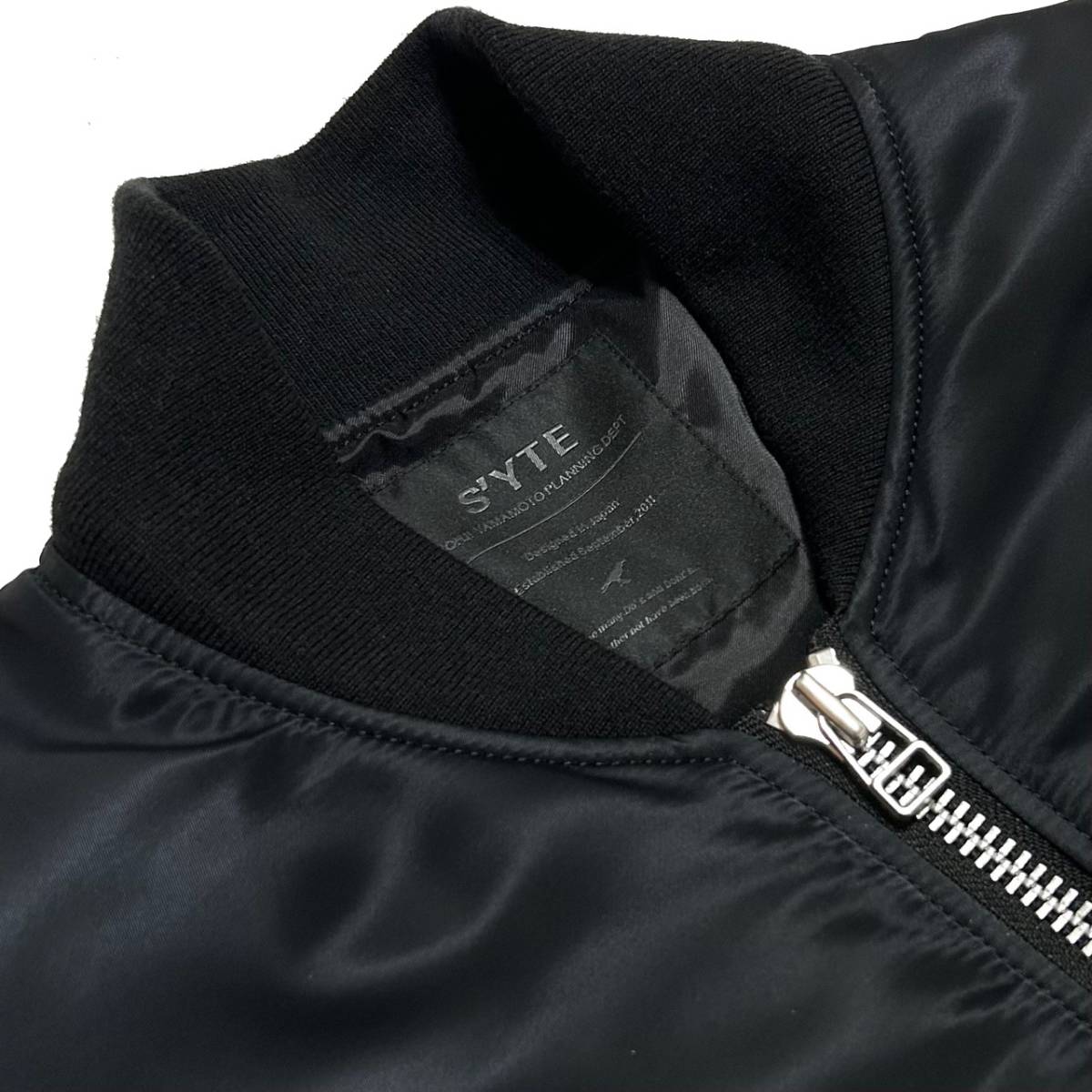 名作 syte yohji yamamoto Nylon Oversize Padded MA-1 jacket 3 黒