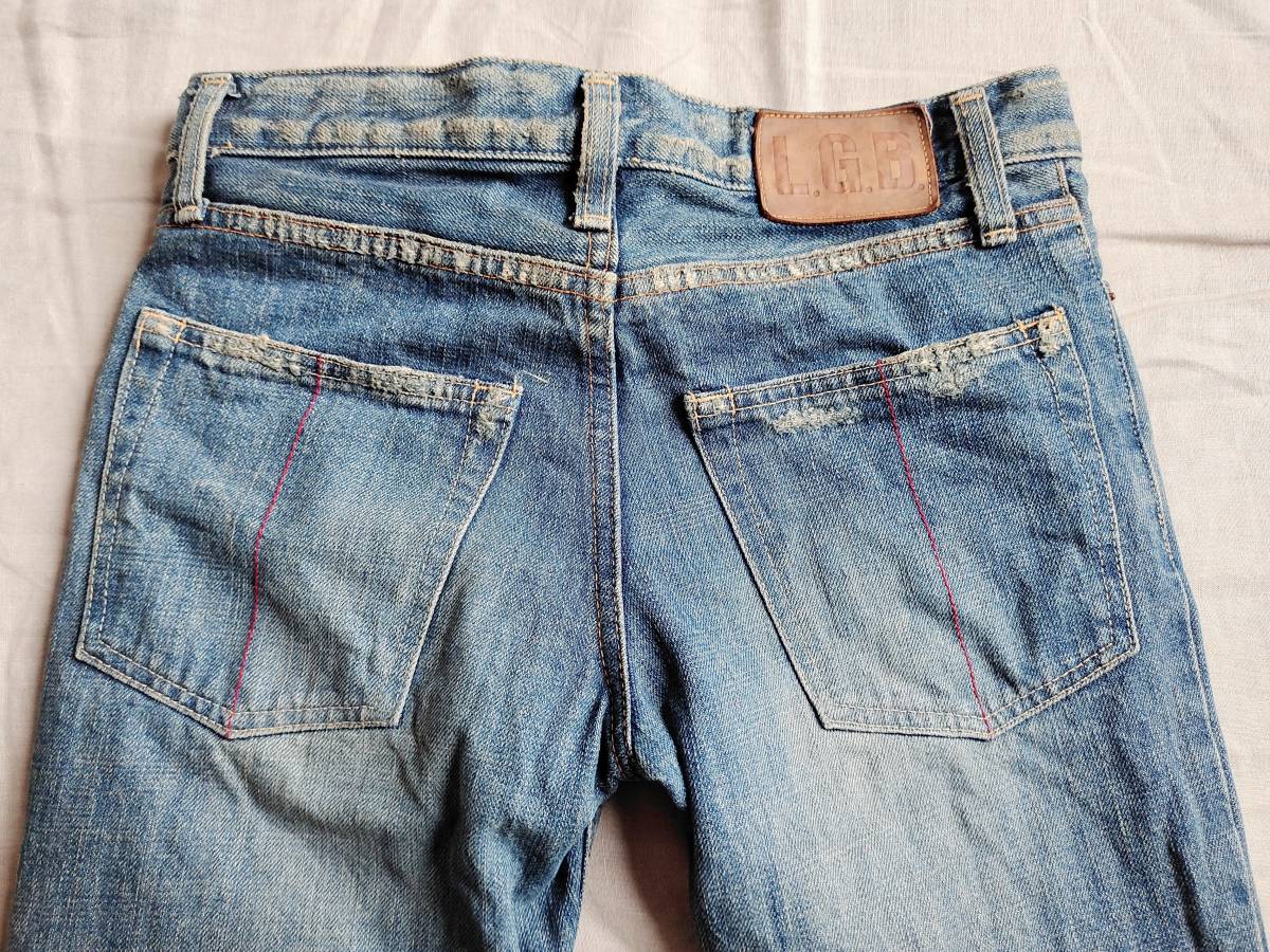 LGB ルグランブルー デニム パンツ アシンメトリー 裾カットオフ
