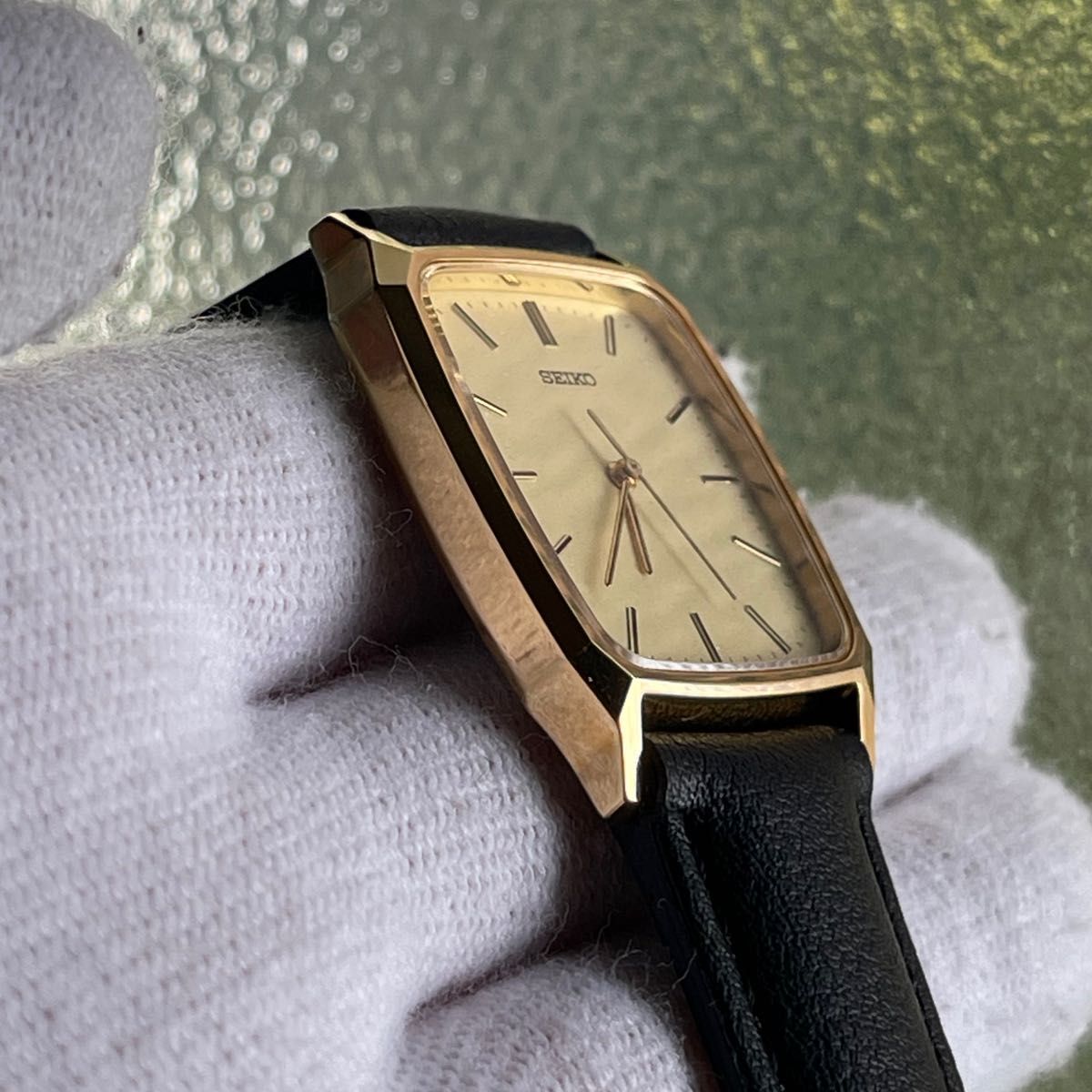 超美品 稼働 SEIKO 腕時計 メンズ ゴールド スクエア レクタンギュラー