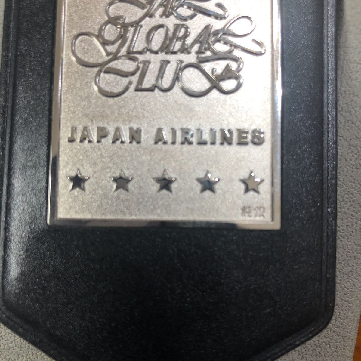 純銀 JALグローバルクラブ 黒色 亀タグネームタグ 日本航空 2個セット