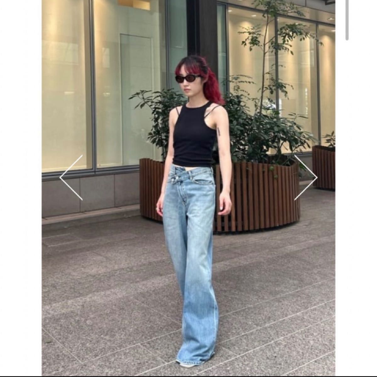 MOUSSY CROSS WAIST WIDE STRAIGHT ライトブルー サイズ0｜Yahoo