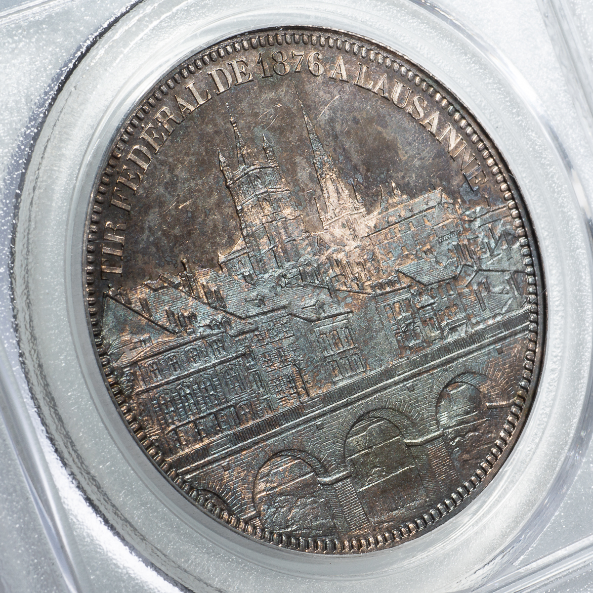 Yahoo!オークション - 1876年 スイス 5フラン銀貨 ローザンヌ射撃祭 PC