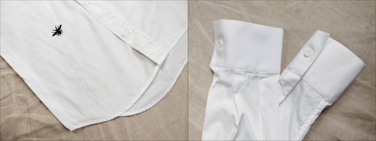 エディ期 Dior HOMME ディオールオム シャツ BEE刺繍 蜂 コットン 長袖