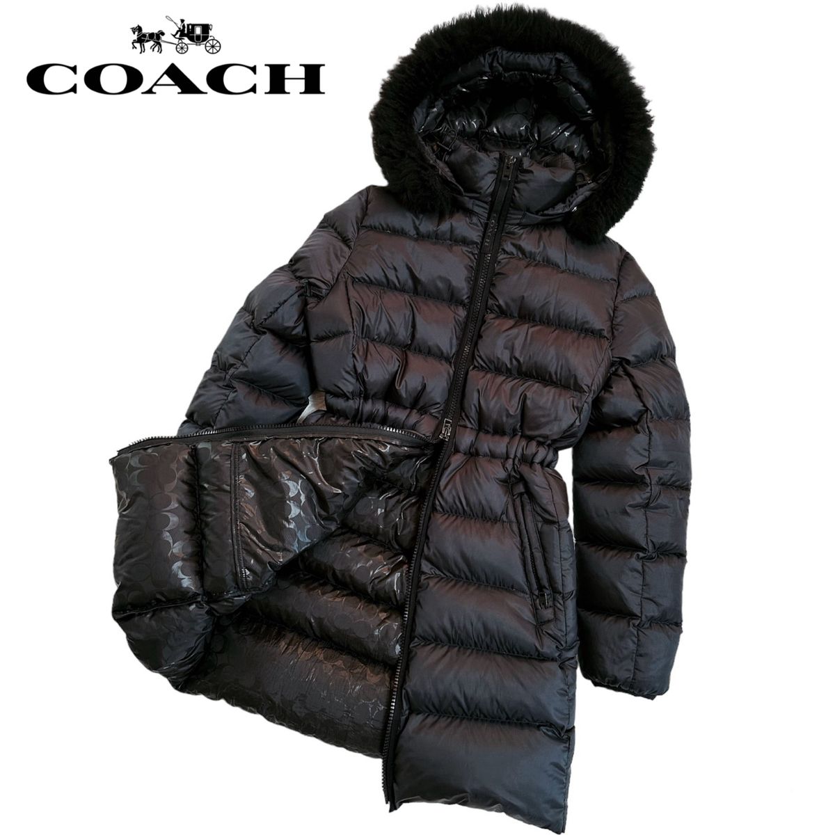 極美品】 COACH コーチ ダウンジャケット コート ダウン90% フード