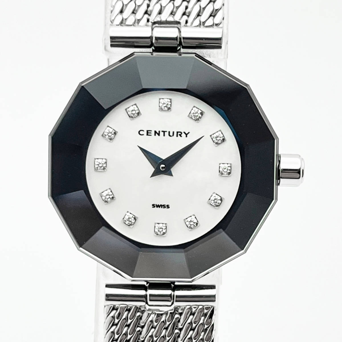 美品 稼働品 CENTURY センチュリー TIME GEM タイムジェム 12Pダイヤ