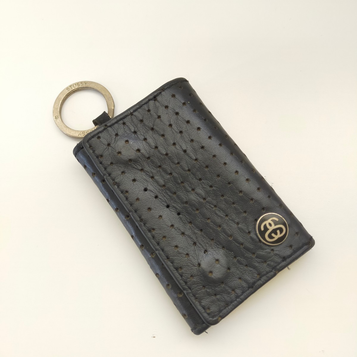STUSSY ステューシー パンチングレザー キーケース SSロゴ付き