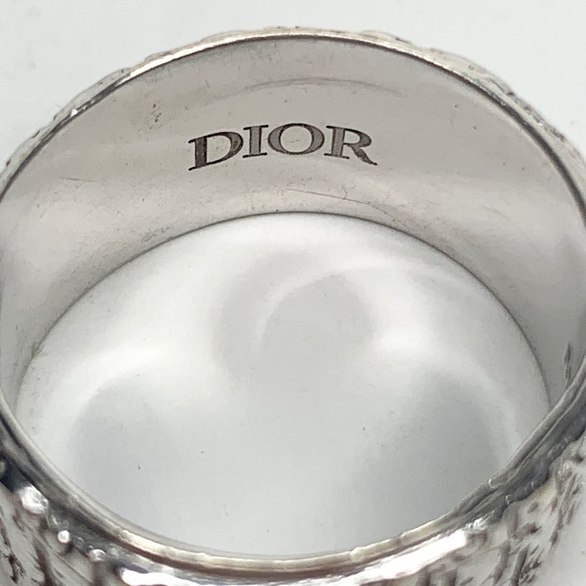 DIOR ディオール サイズ M オブリーク 総柄 シルバーリング 18 5号
