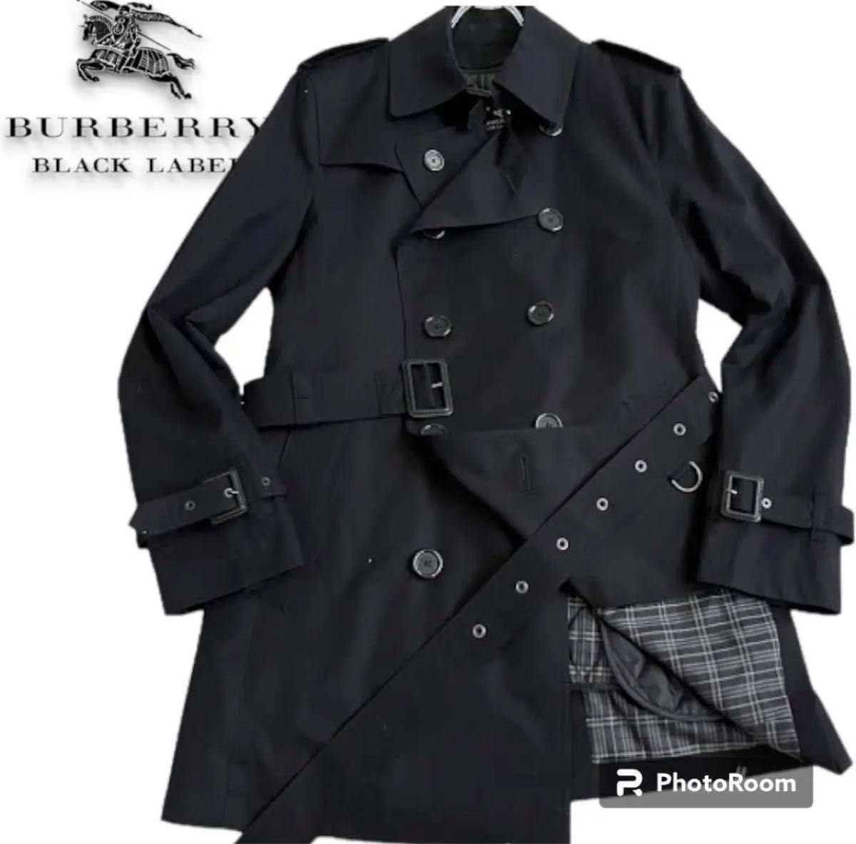 美品 BURBERRY BLACK LABEL トレンチコート M チェック ライナー
