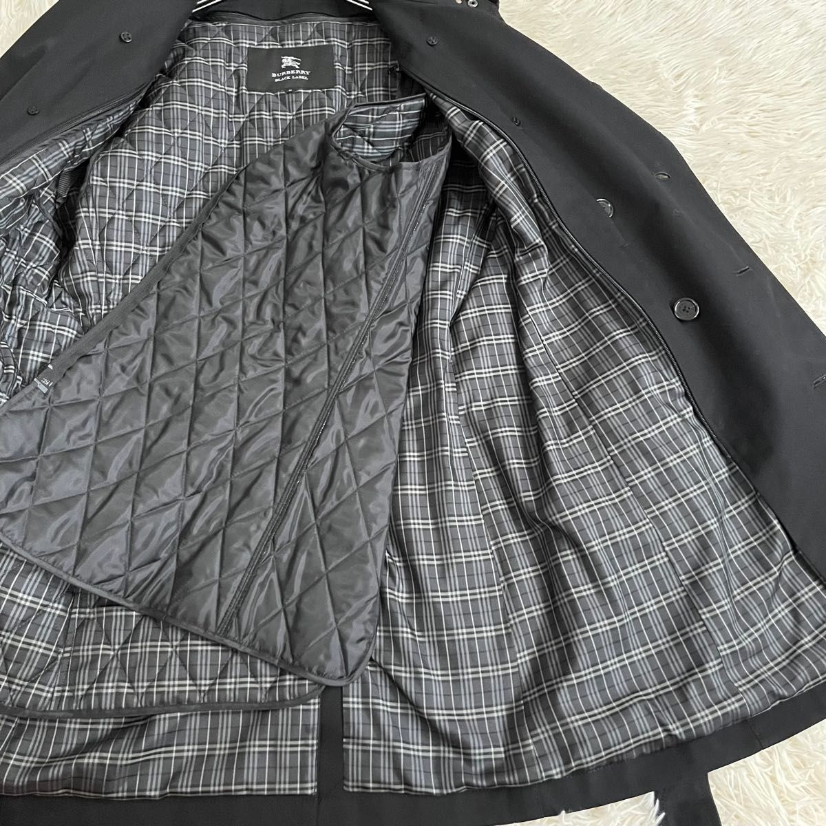 美品 BURBERRY BLACK LABEL トレンチコート M チェック ライナー