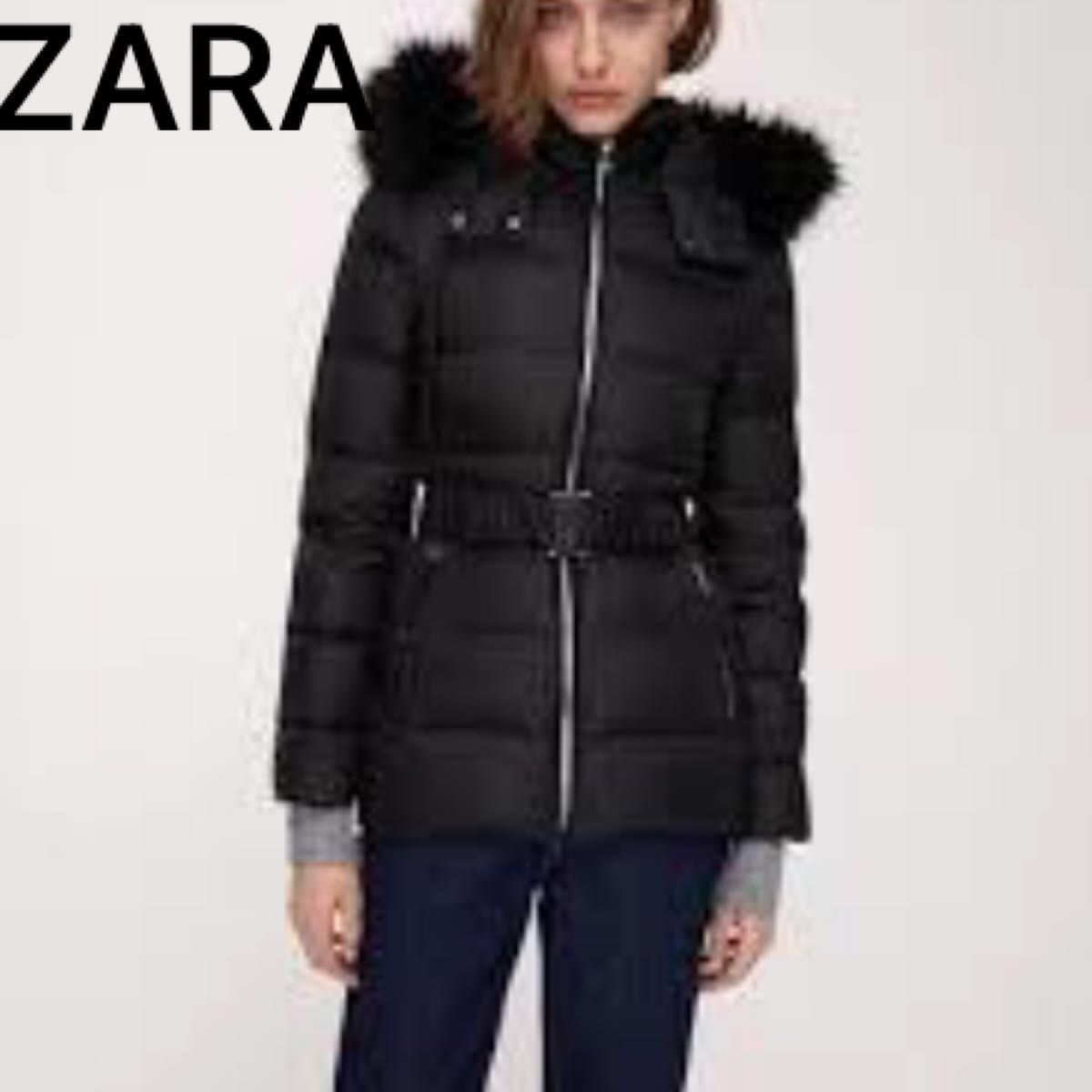 ZARAザラウエストベルト付きクビレダウンジャケットダウンコートTATRAS