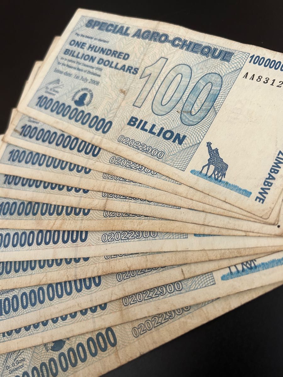 ジンバブエドル アグロチェック 1000億ドル 10枚セット｜Yahoo!フリマ