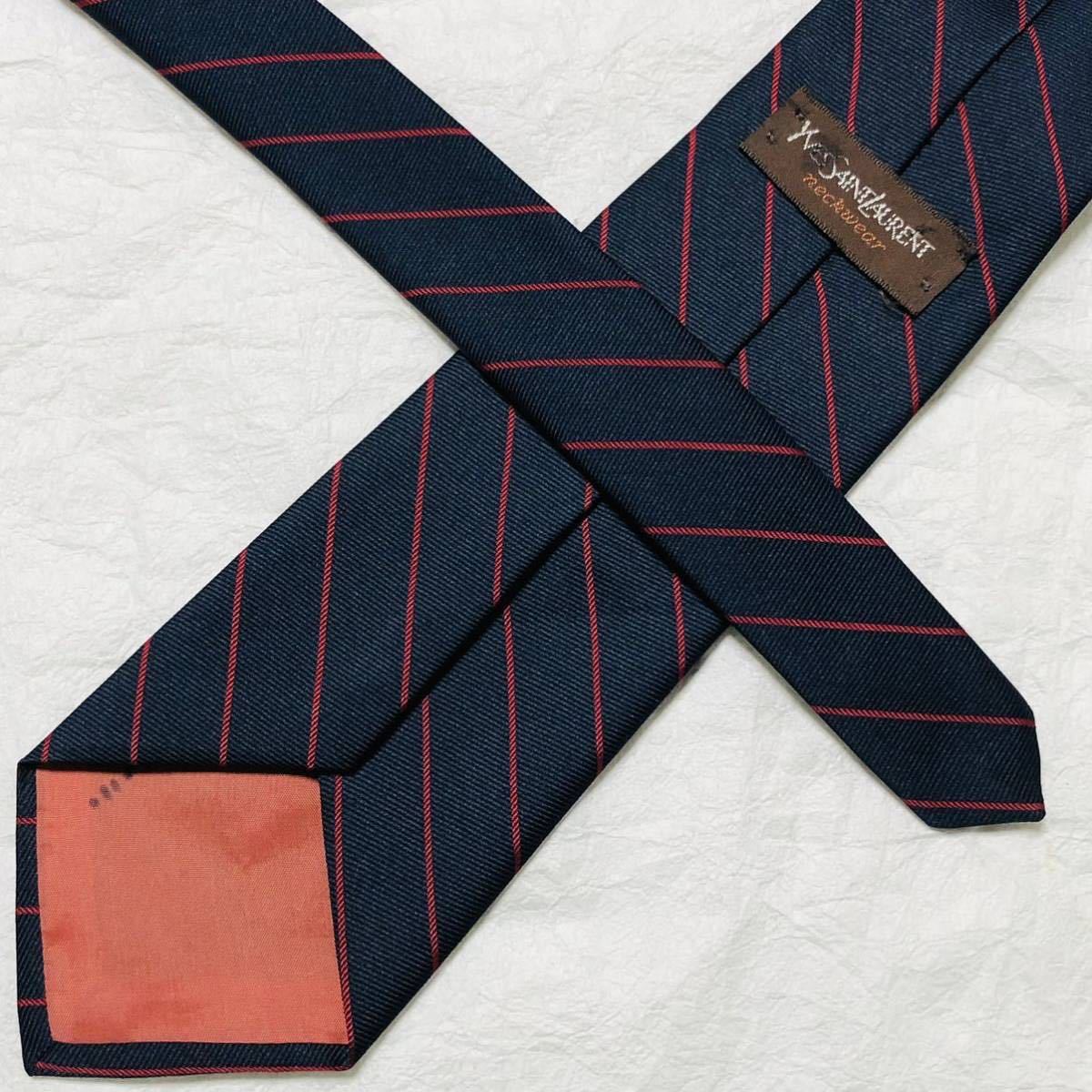 YVES SAINT LAURENT イヴ・サンローラン ネクタイ レジメンタル