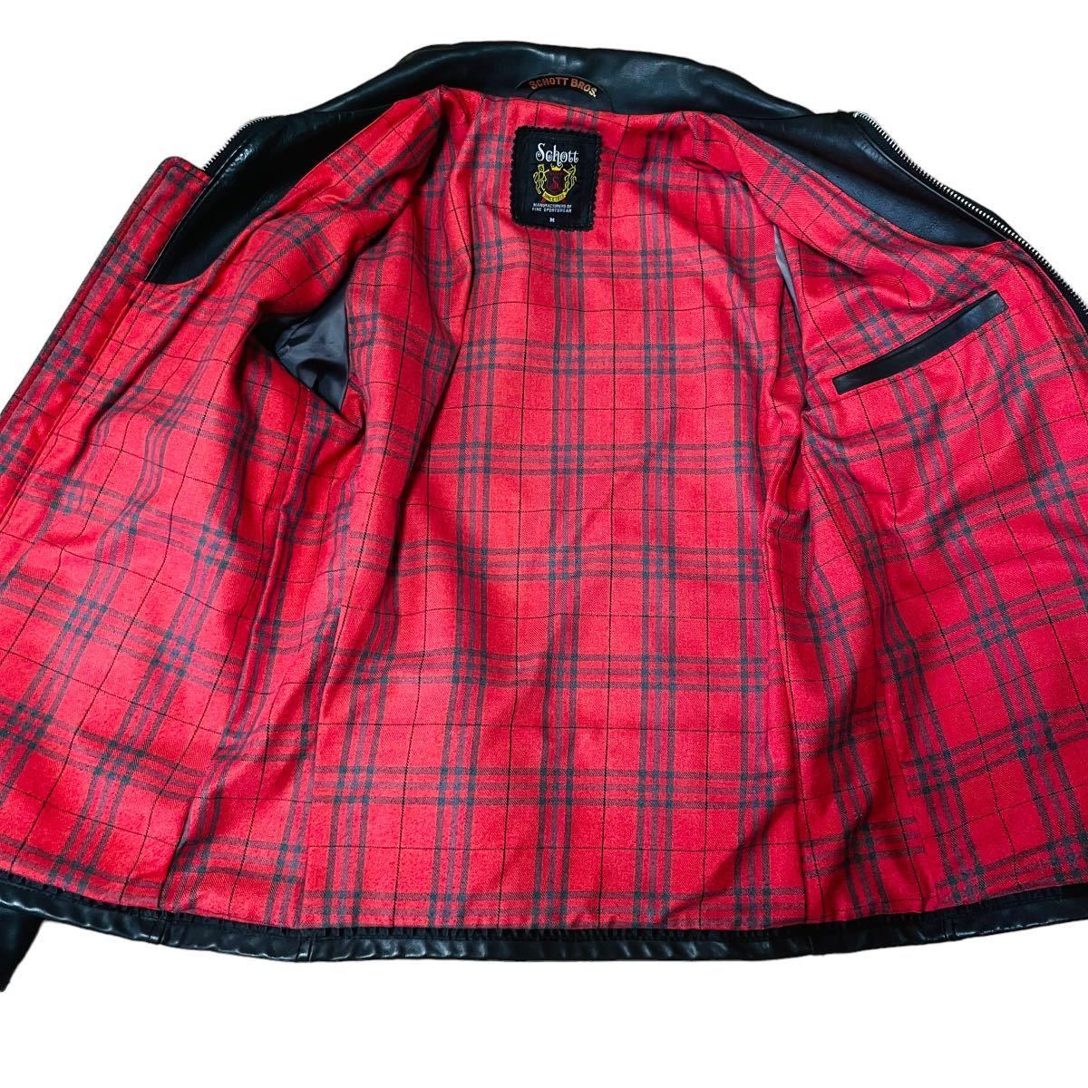 極美品】Schott ライダースジャケット シングルライダース 牛革