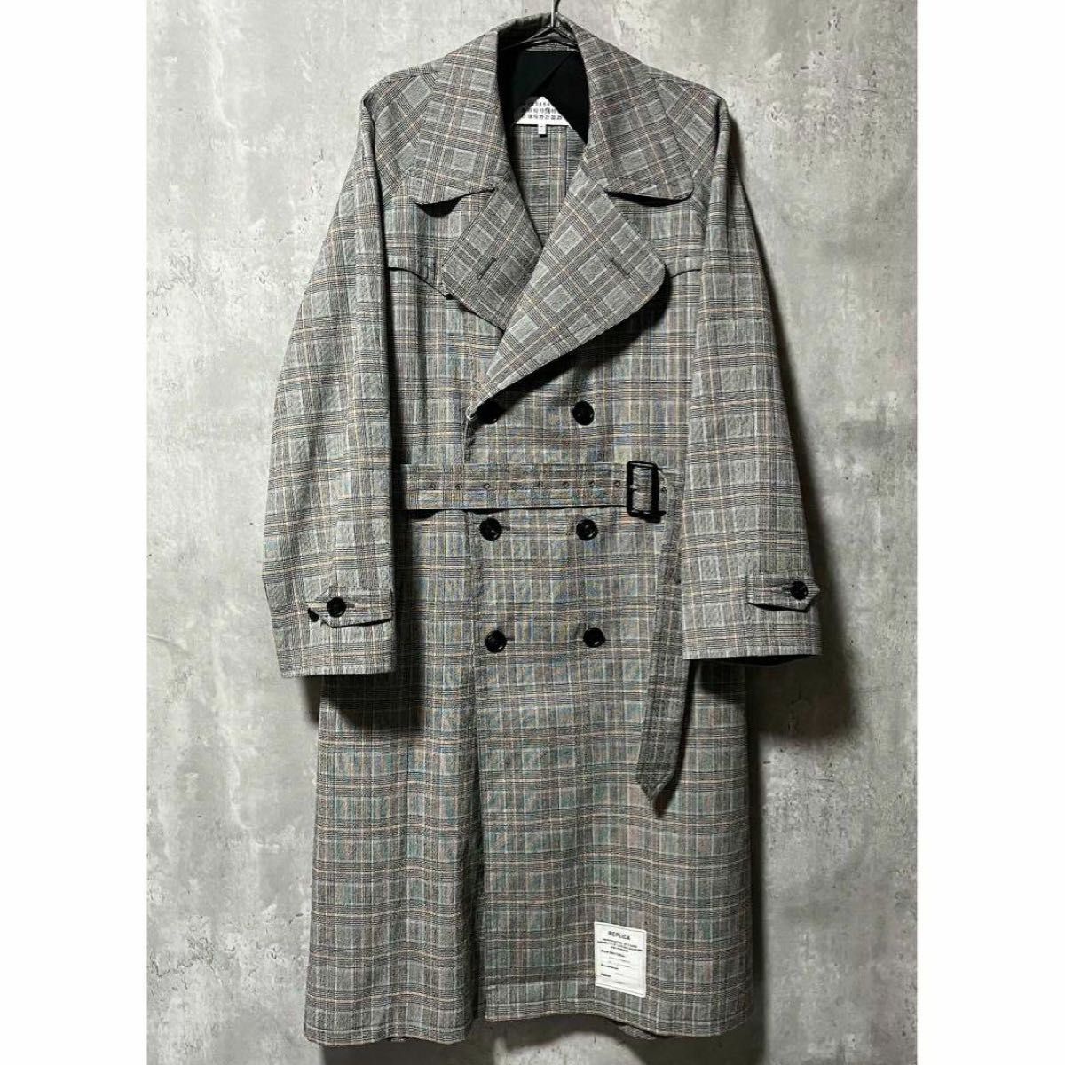 Maison Margiela メゾンマルジェラ トレンチコート チェック グレー 44