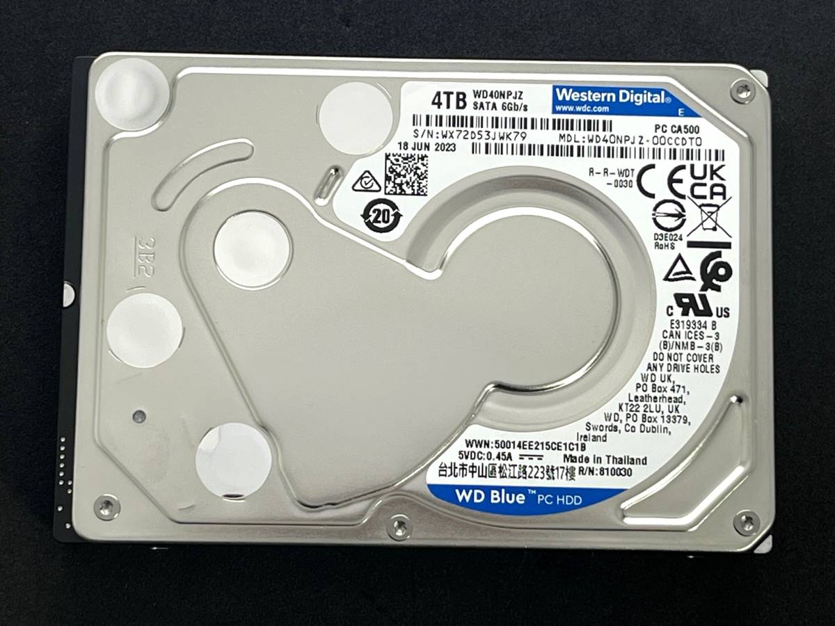 4TB WD40NPJZ【使用時間 56h】 2023年製 稼働極少 Western Digital