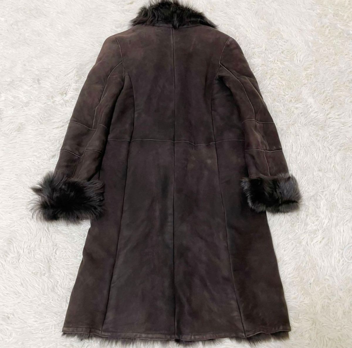美品 ジョゼフ リアルムートンコート ロング 羊革 毛皮 リアルファー