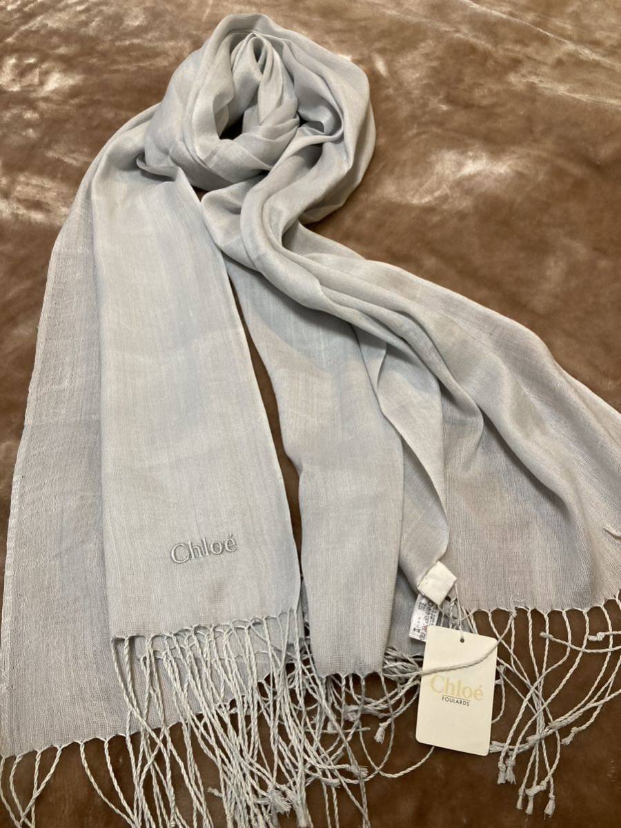 傷アリ新品未使用カシミヤ混シルク混Chloe クロエ ストール マフラー