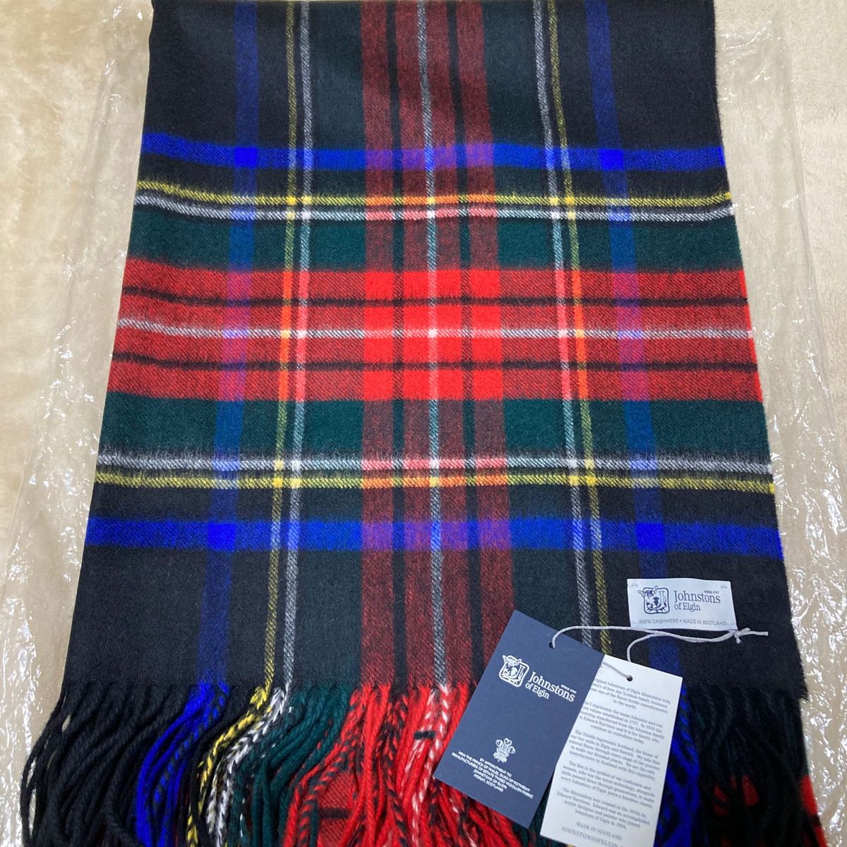 定番 新品 Johnstons ジョンストンズ ブラックスチュワート 大判