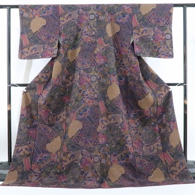 tomihisa 新品 前田仁仙 落款 更紗 着物 正絹 仕付け糸付“いつもの花と