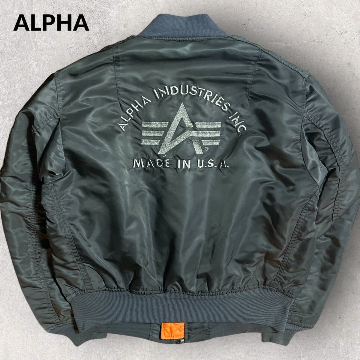 ALPHA INDUSTRIES 90s USA製 ビンテージ バッグ刺繍 リバーシブル MA-1