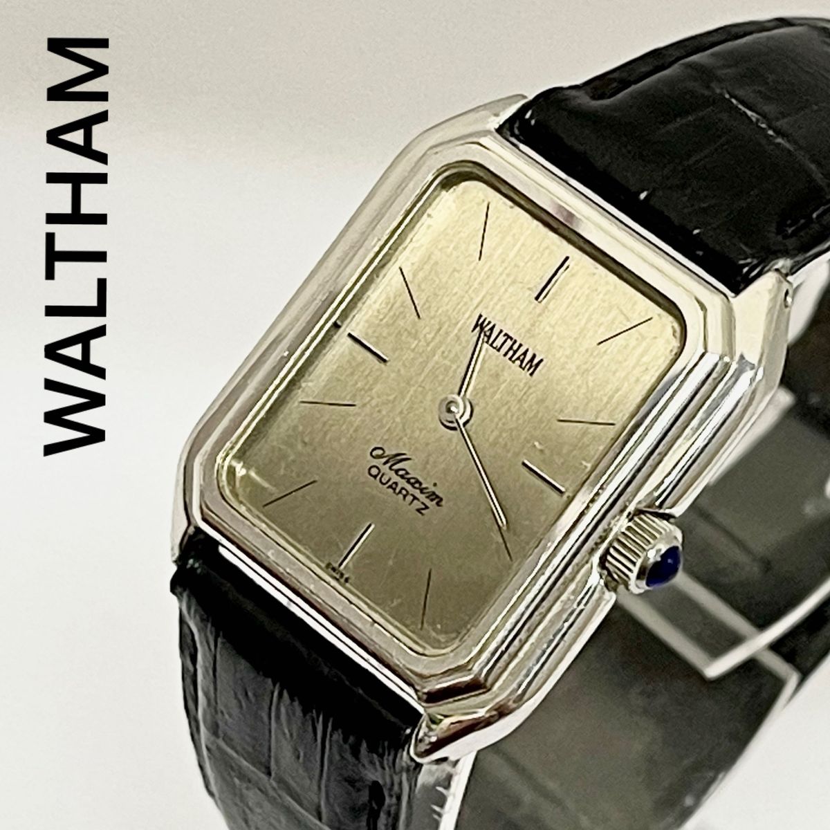 稼働 WALTHAM Maxim メンズ腕時計 レクタンギュラー クォーツ