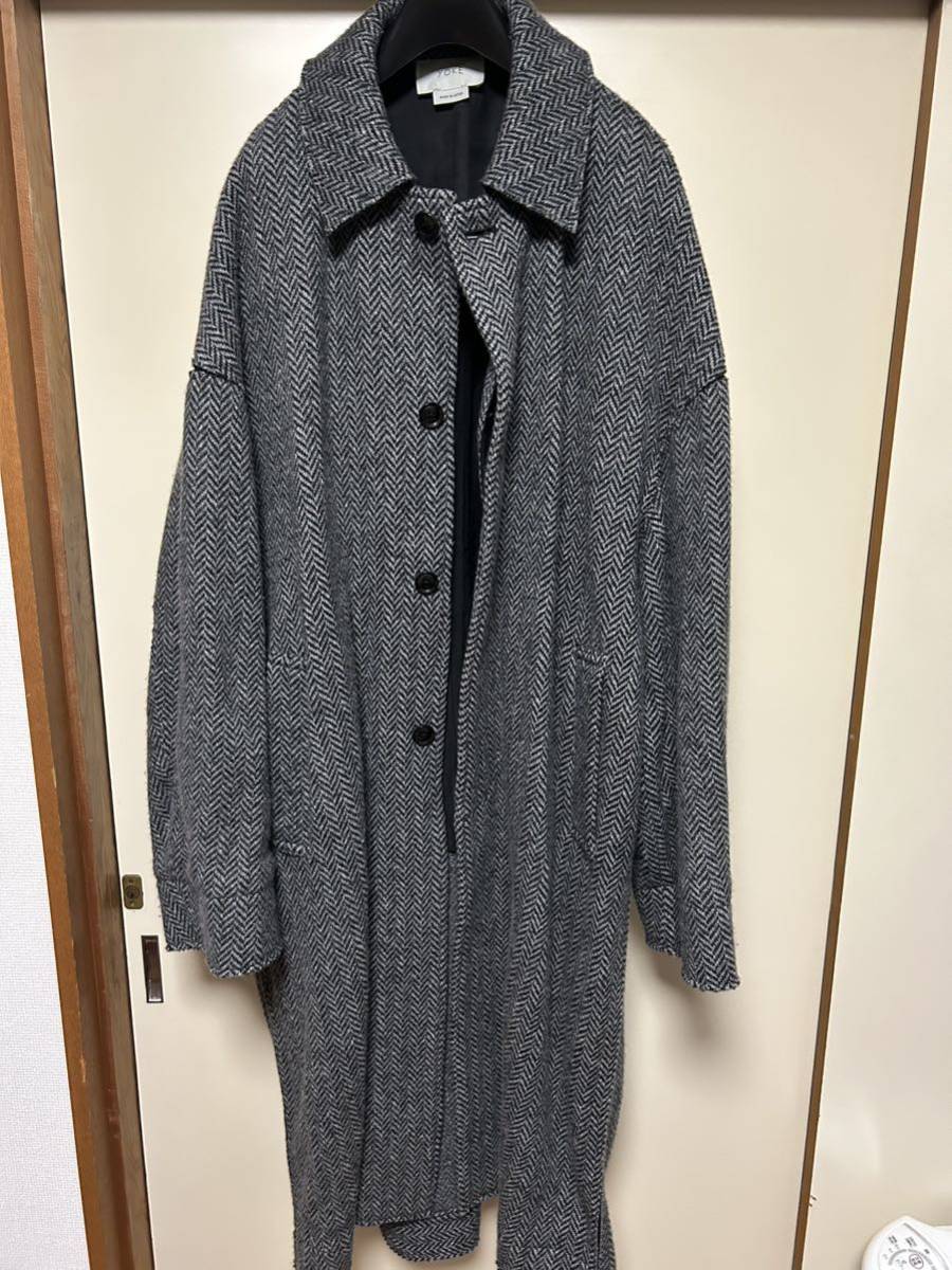 YOKE DOUBLE JQUARD KNIT BAL COLLAR COATコート ロングコート ステン