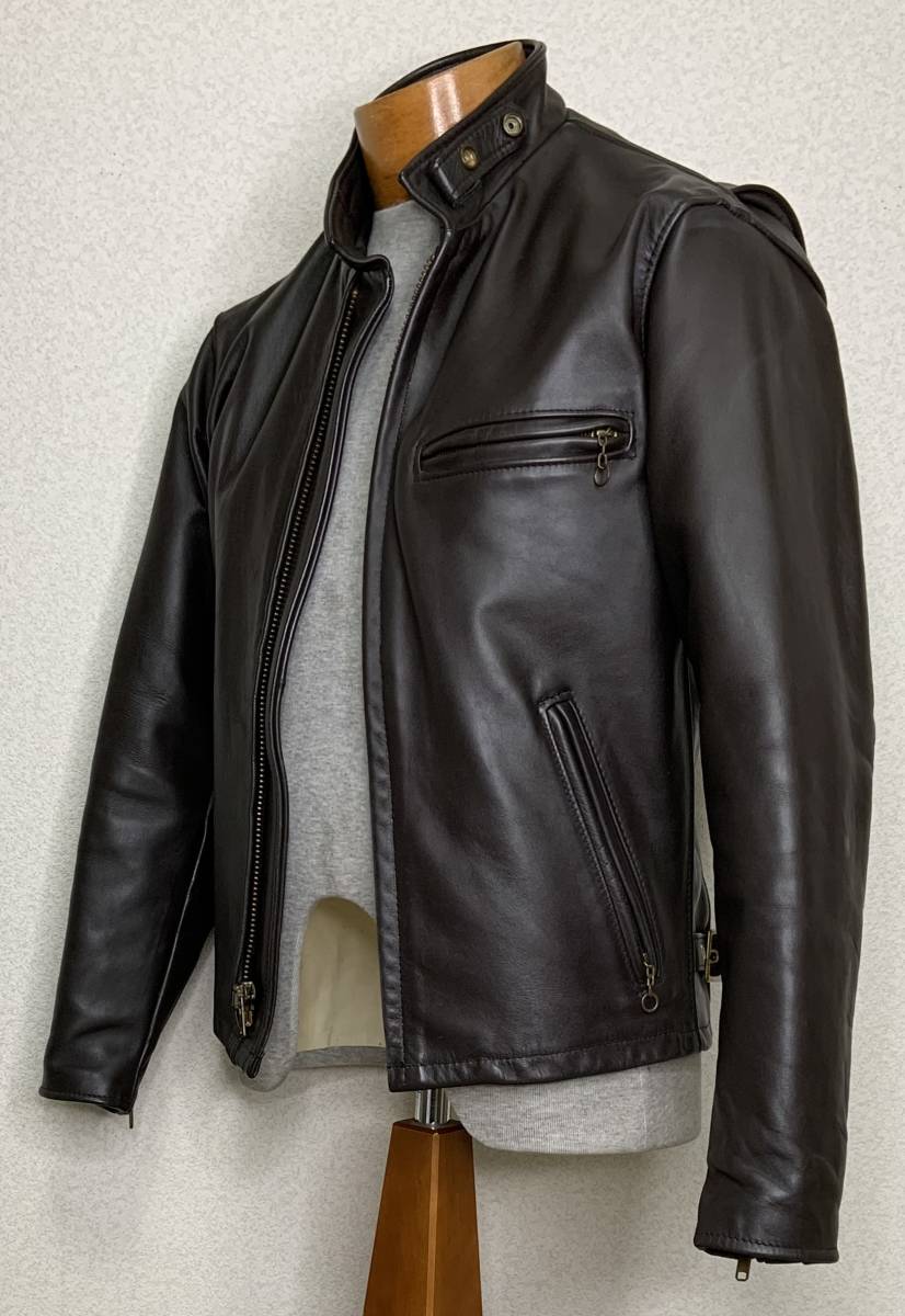 良品⑩schott【36】641SPライナー付米国製 シングルライダース 牛革