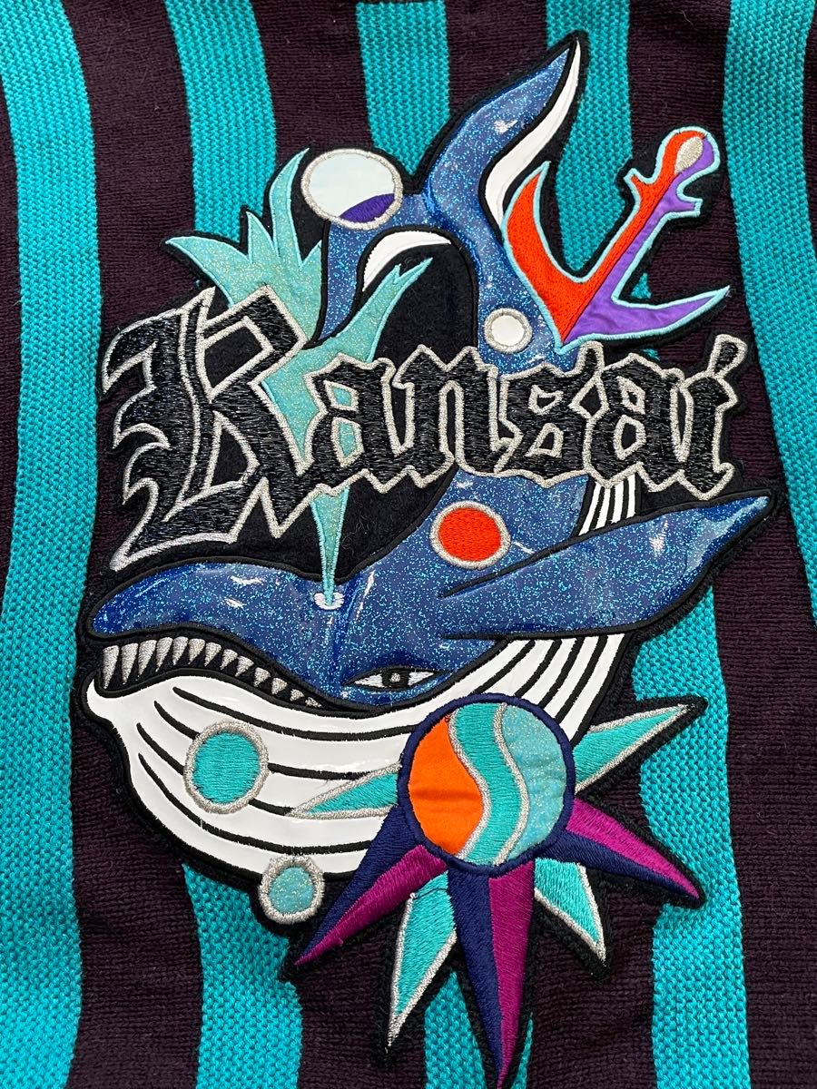 90's山本寛斎KANSAI O2刺繍ニットカーディガン希少品ヴィンテージ