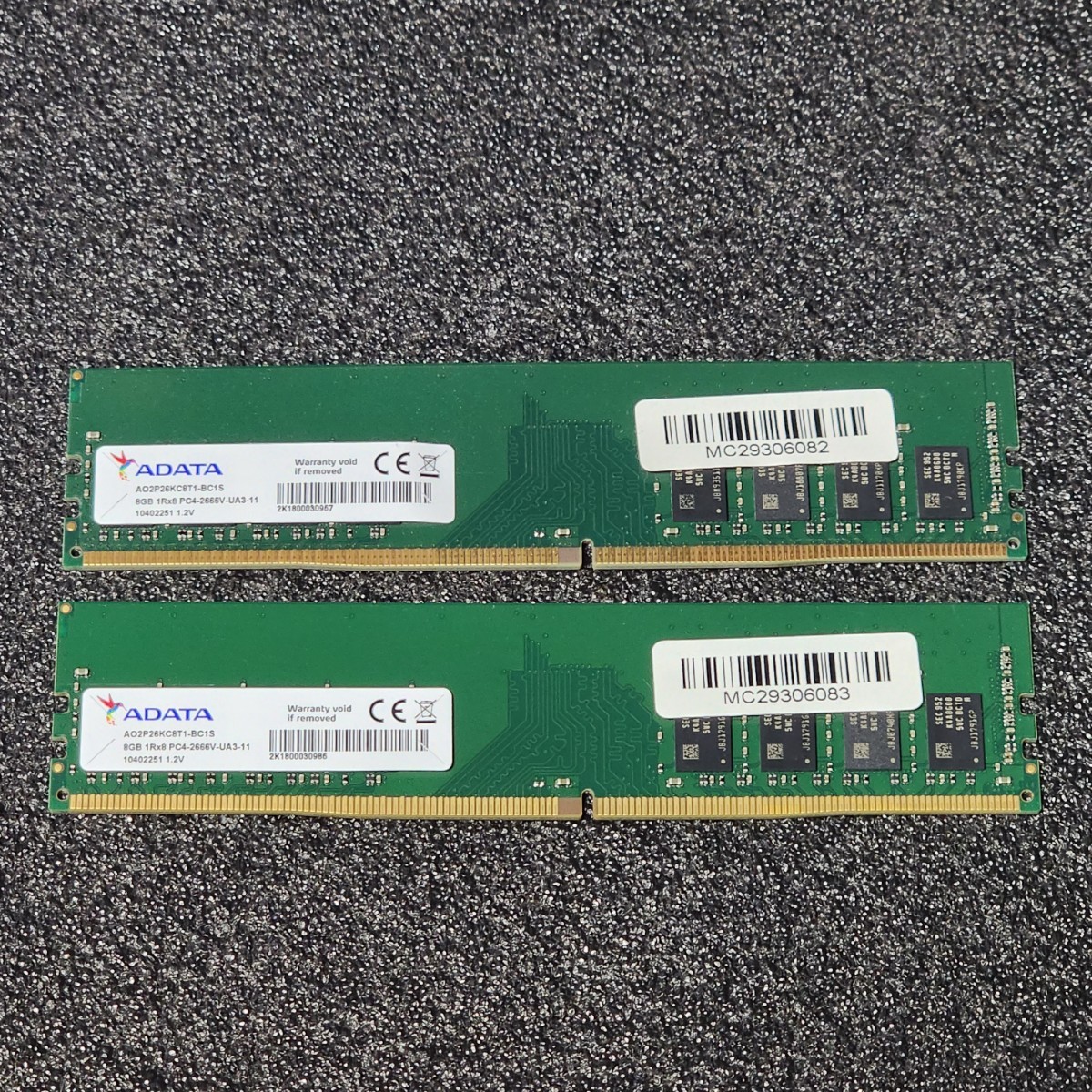 ADATA DDR4-2666MHz 16GB (8GB×2枚キット) AO2P26KC8T1-BC1S 動作確認