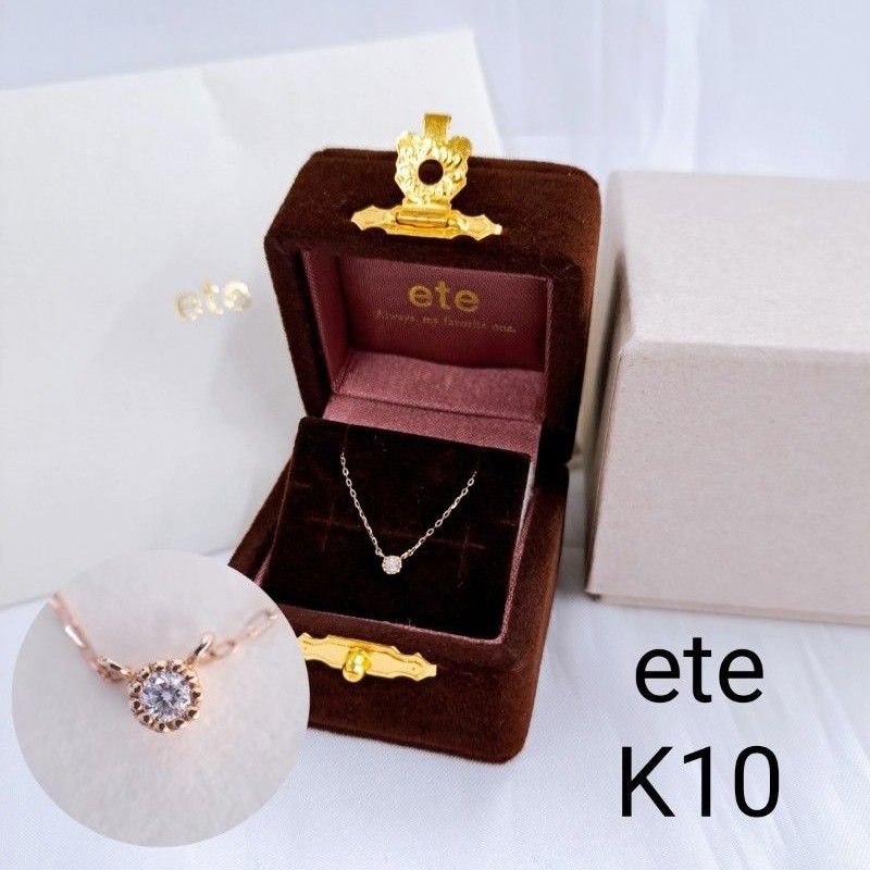 ete エテ ダイヤモンド ネックレス K10 ピンクゴールド ダイヤ 0 02ct