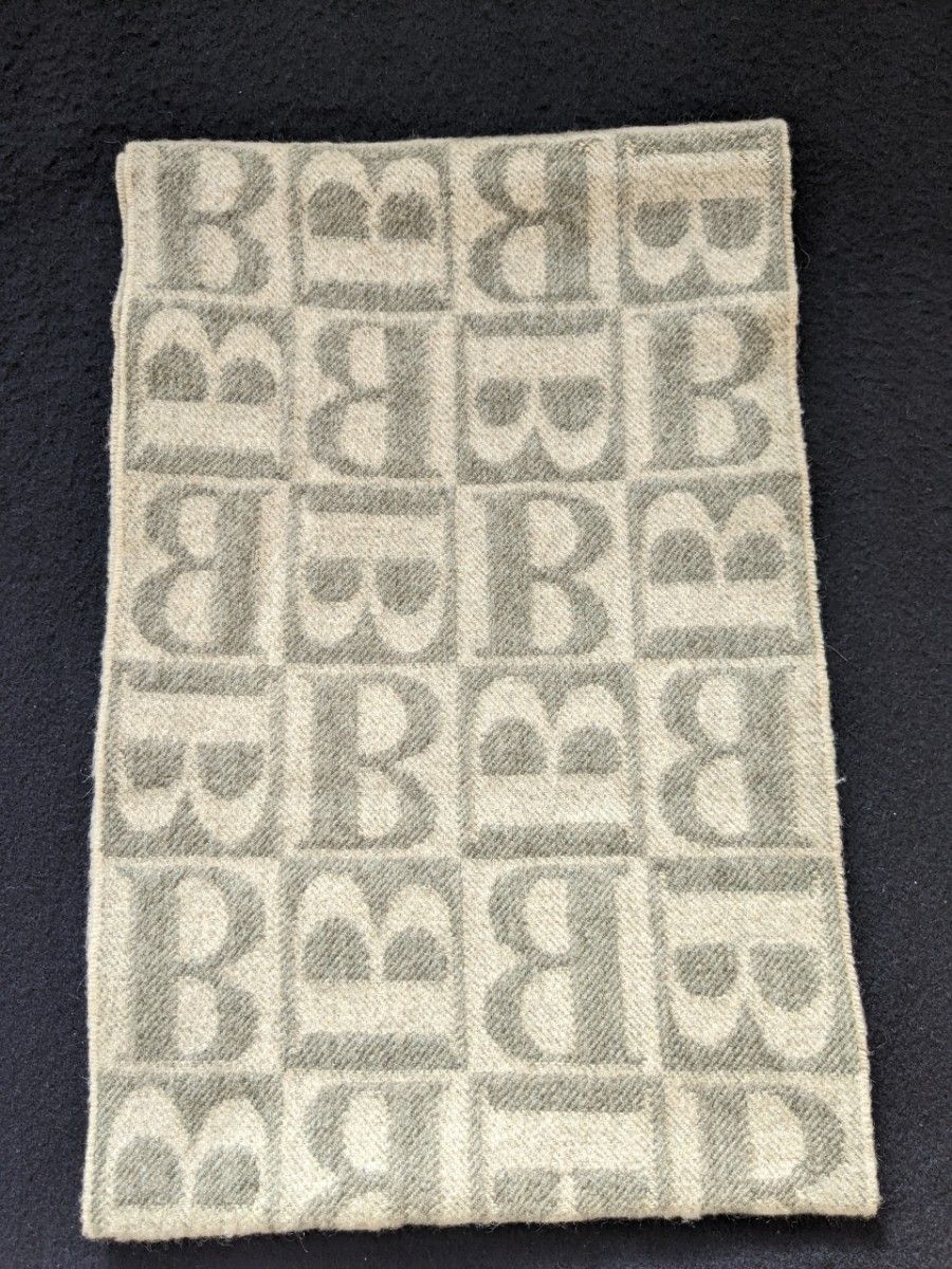 バーバリー Bロゴ 総柄 カシミヤ マフラー イギリス製 Burberrys