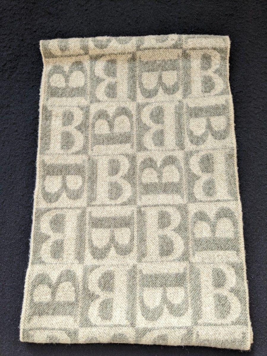 バーバリー Bロゴ 総柄 カシミヤ マフラー イギリス製 Burberrys