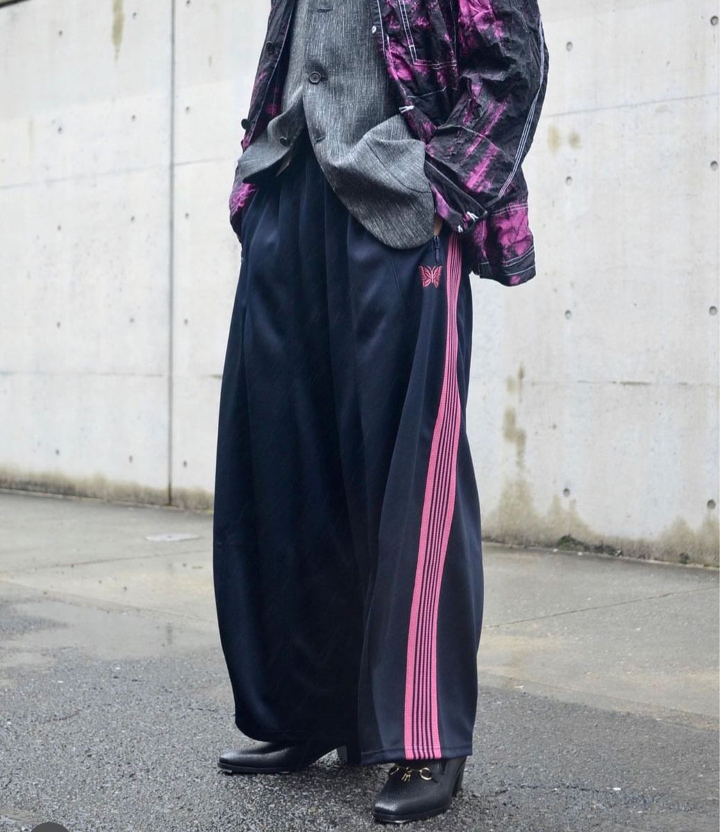 needles 20ss トラックパンツ ヒザデル H D ネイビー ピンク｜Yahoo