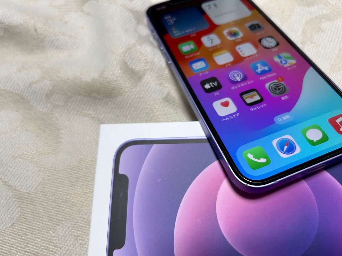 美品】iPhone12 128GB SIMフリー パープル/ケーブル未使用｜Yahoo