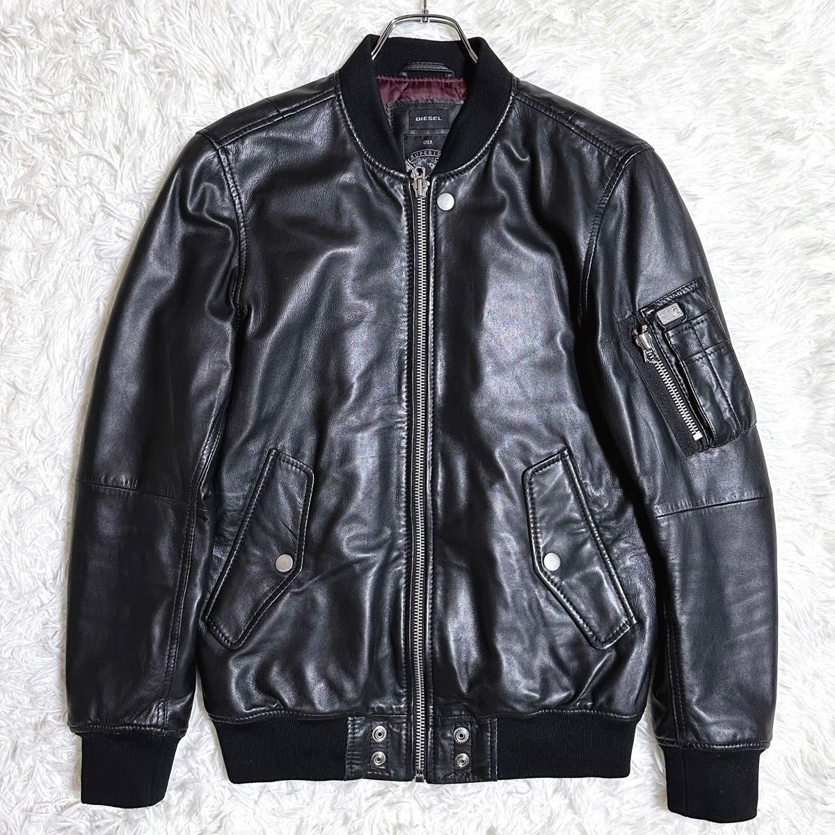 DIESEL ディーゼル MA-1 レザージャケット ブルゾン フライト
