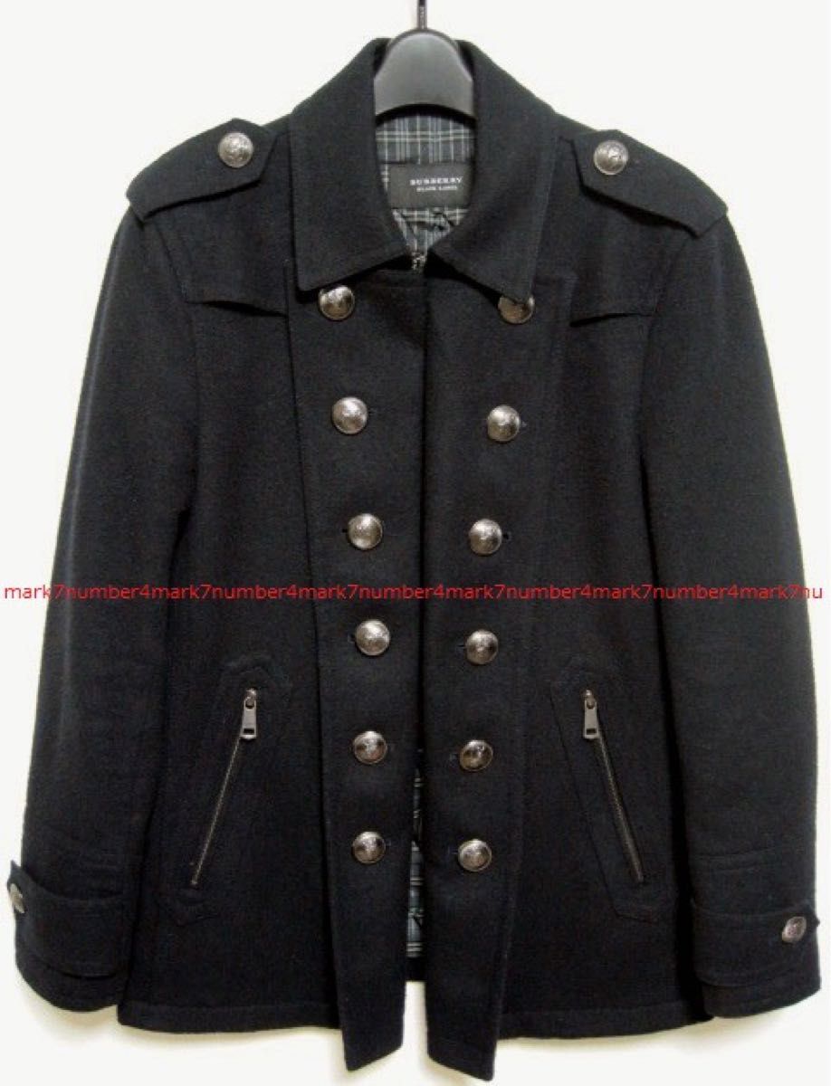 希少サイズ LL 極美品 バーバリーブラックレーベル銀ボタン 羊毛