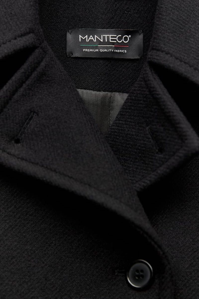 ZARA クロップド MANTECO ウール コート ブラック M-L｜Yahoo!フリマ