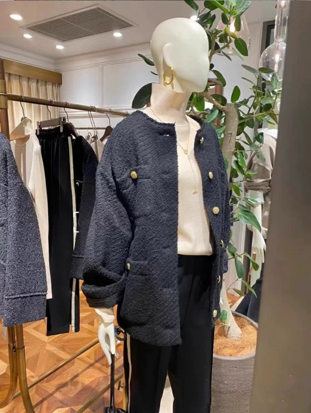 Loungedress ラウンジドレス ツイードジャケット コート ブラック しゃ