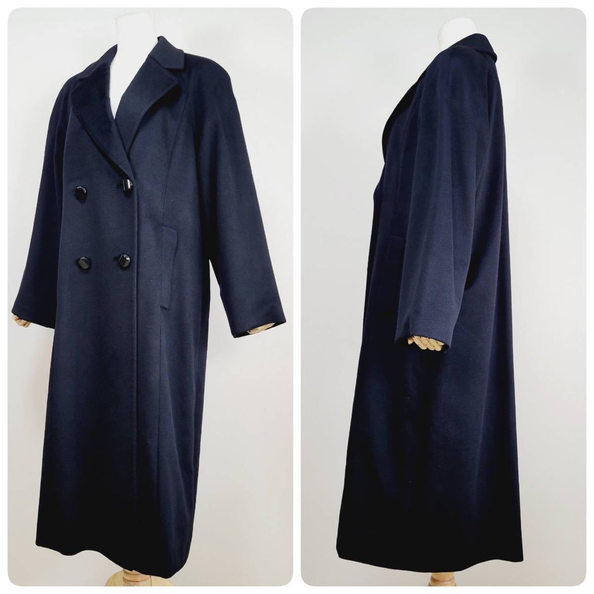 極美品】ジュンアシダ カシミヤ100％ ダブル ロング チェスターコート