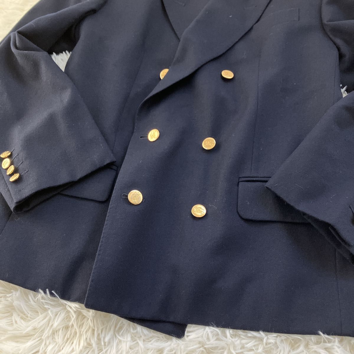 Burberrysバーバリー 紺ブレ ブレザー ダブルジャケット 金ボタン