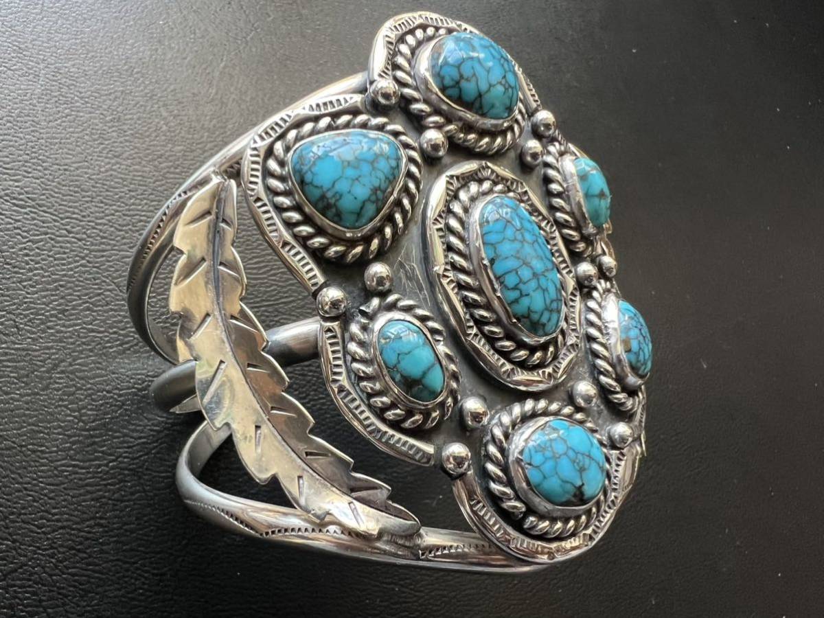NAVAJO【OLD PAWN】1960～70's ネバダブルー ターコイズ クラスター