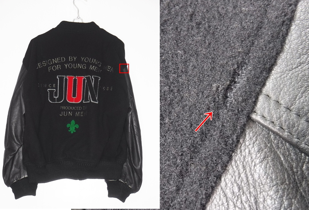 即決 JUN MEN ジュンメン 80s 90s袖革スタジャン SIZE=M｜Yahoo