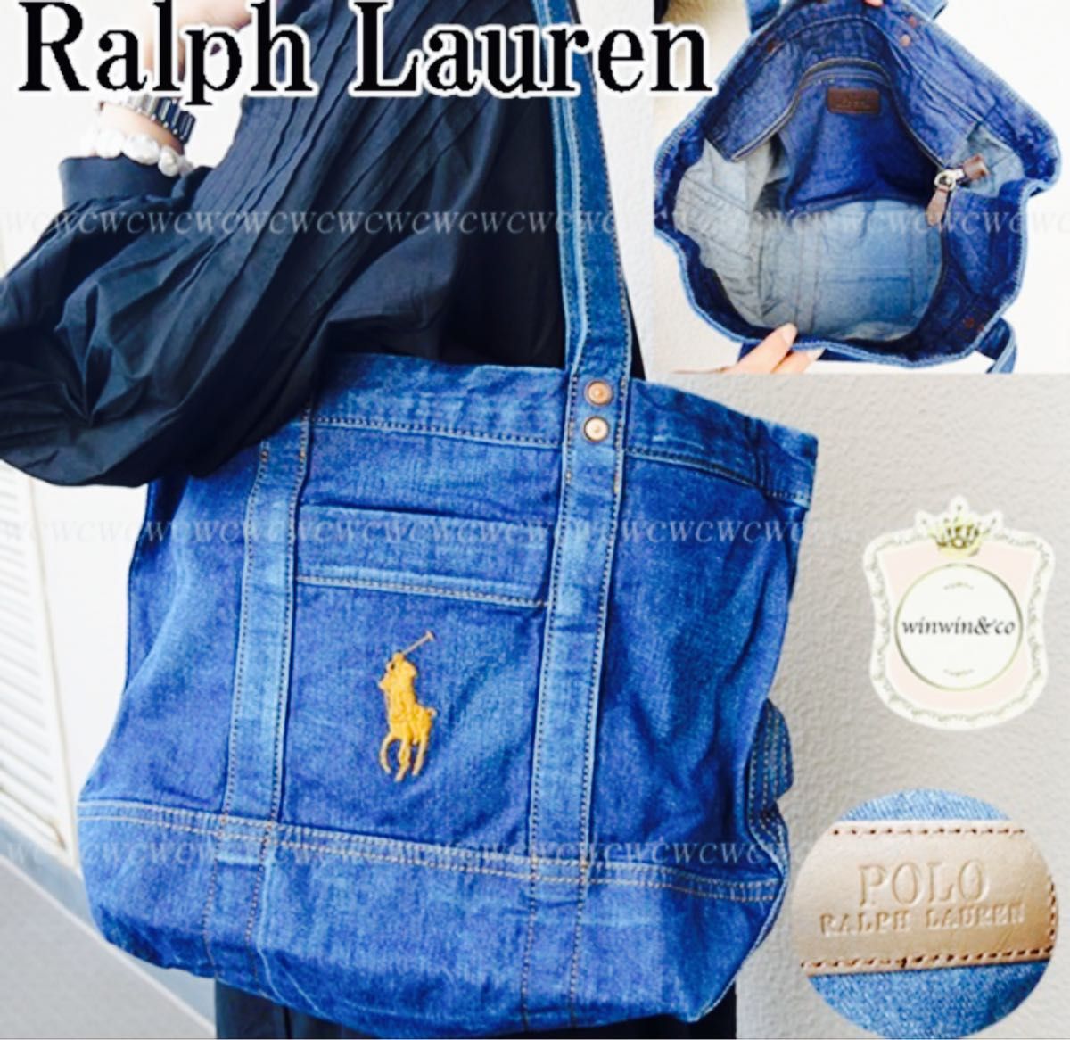 新品タグ付 レア POLO RALPH LAUREN ラルフローレン デニム バッグ
