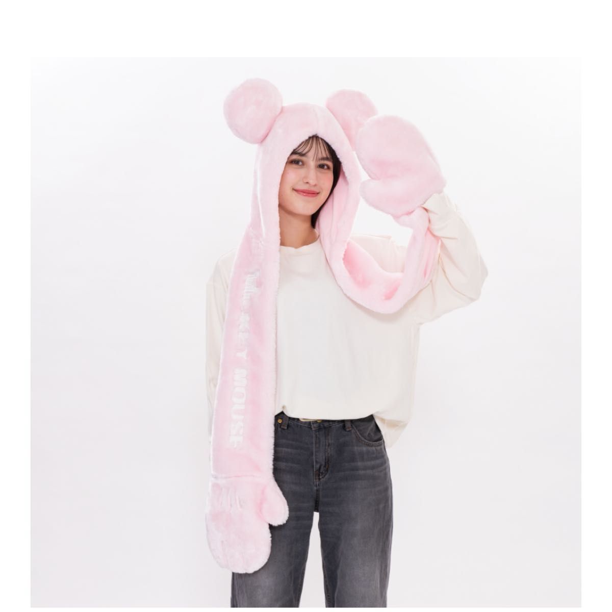 専用出品です 3点セット ディズニー マフラーキャップ ピンク ミッキー