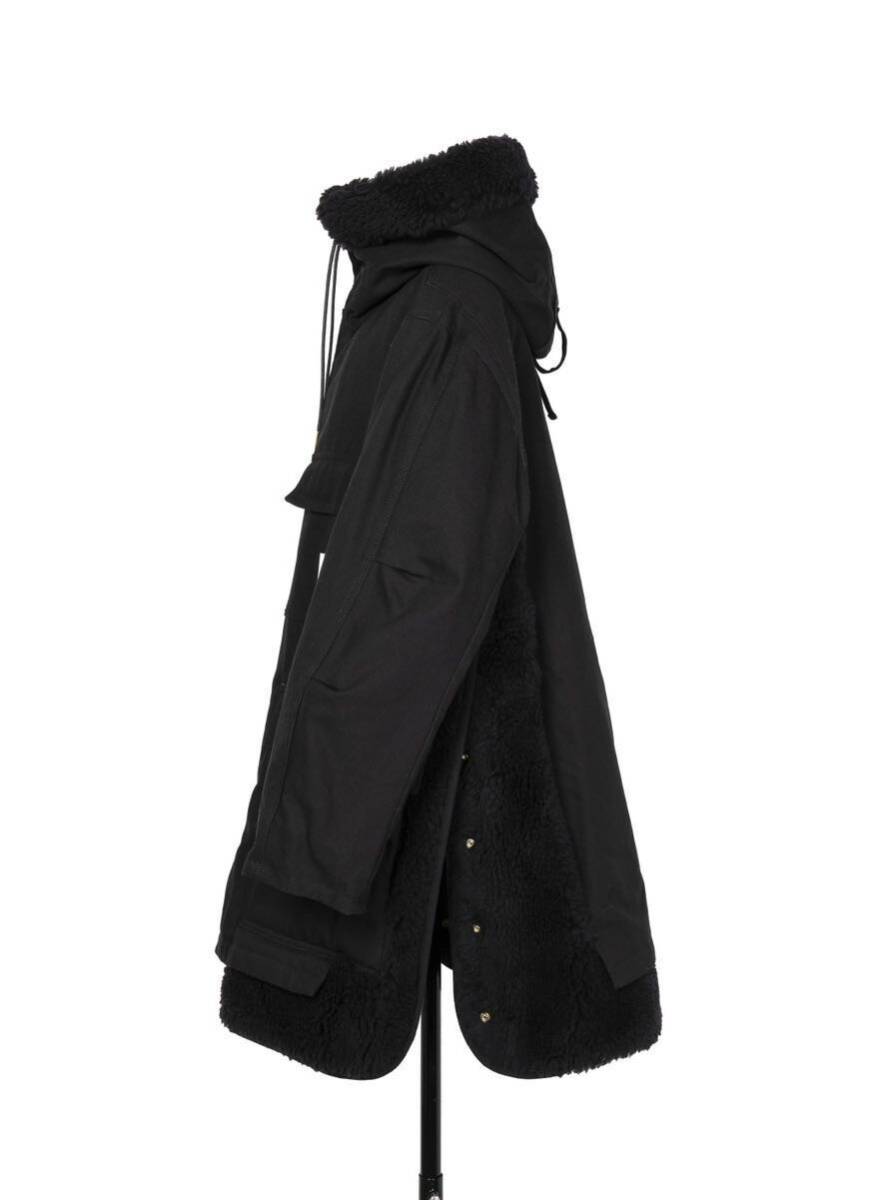 2 sacai Carhartt WIP Men's Canvas Parka Siberian BLACK サカイ