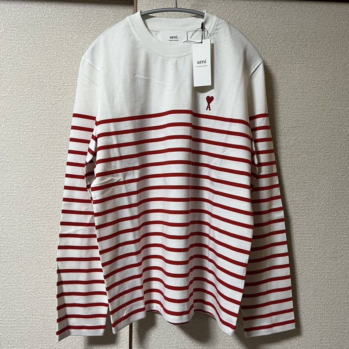 新品 AMI Paris DE COEUR アミパリス ボーダー ロングスリーブ Tシャツ