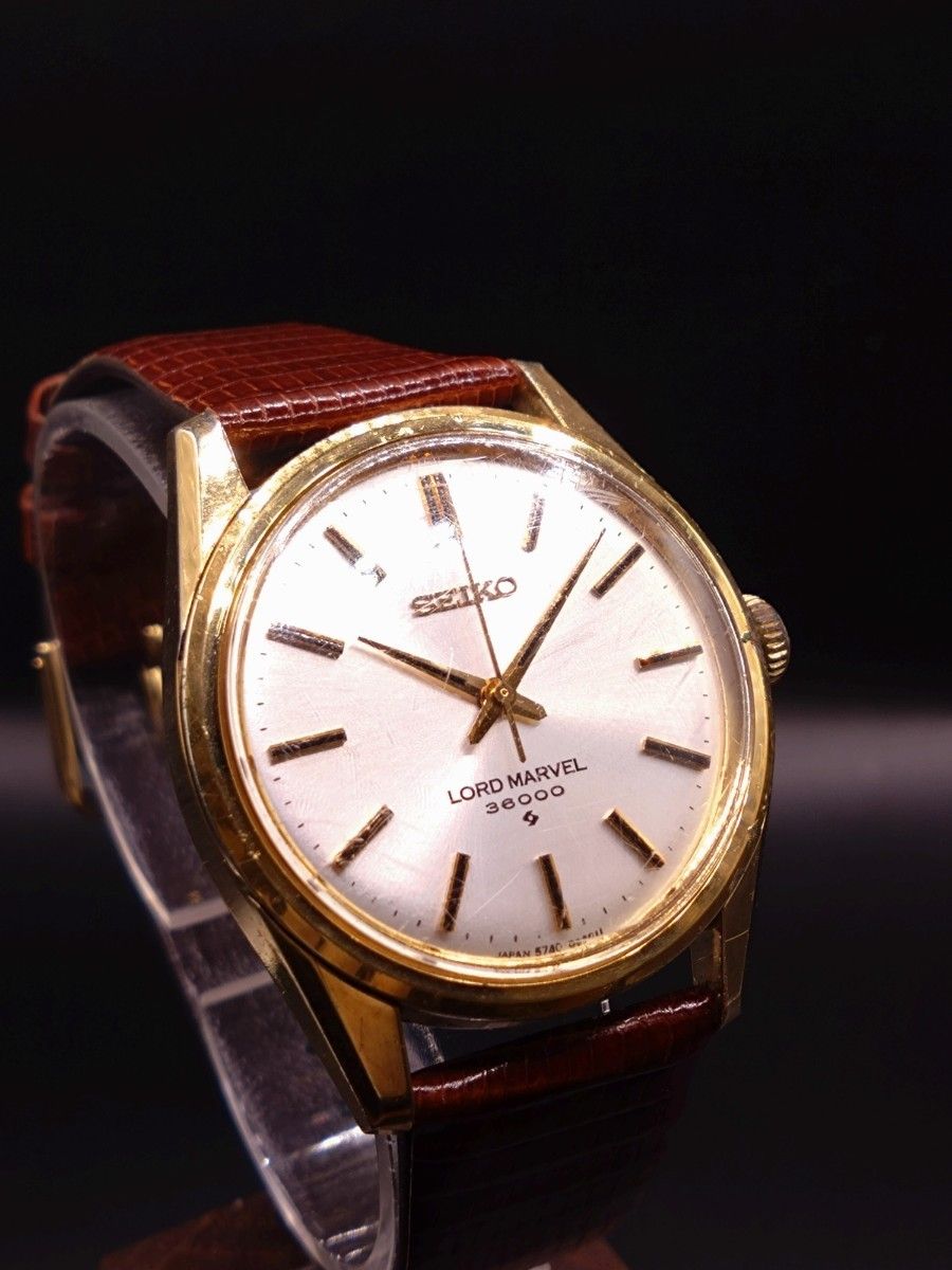 良品 セイコー ロードマーベル 36000 5740-8000 ベルト新品 手巻き