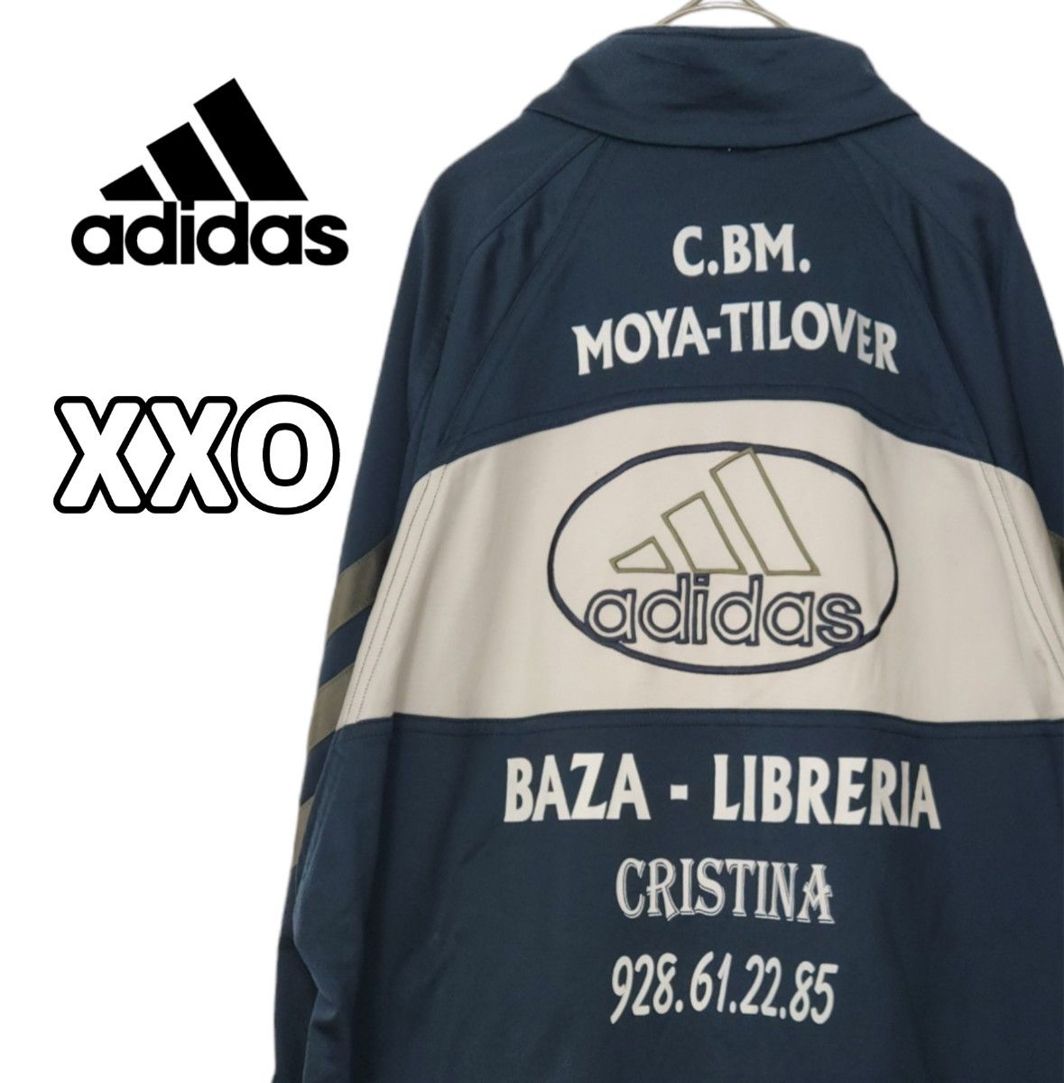 90s adidas アディダス トラックジャケット ジャージ 刺繍ロゴ バック